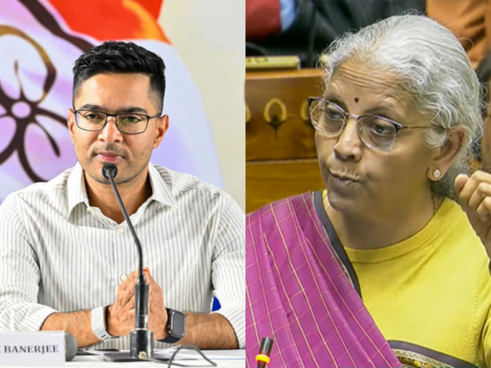 abhishek banerjee slammed nirmala sitharaman not mention benga in budget, अभिषेक बनर्जी