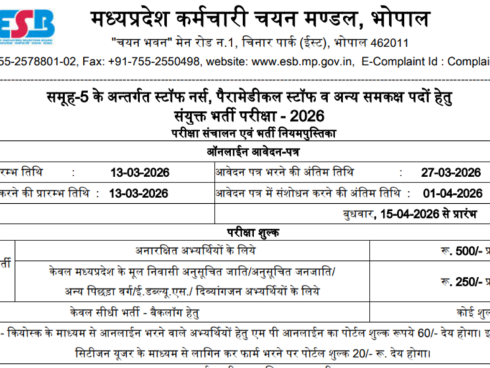 MPESB group 5 recruitment for various posts