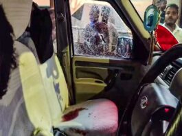 Vehicle Damaged After Attack on Suvendu Adhikari’s Aide (Photo- IANS)