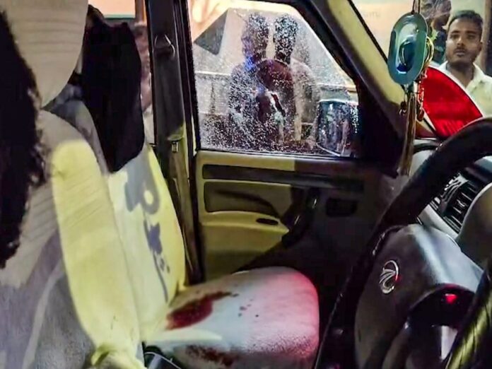 Vehicle Damaged After Attack on Suvendu Adhikari’s Aide (Photo- IANS)