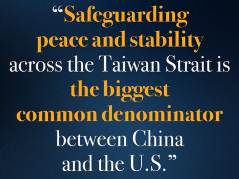 xinping warned trump - bolebharat Quote about safeguarding peace across the Taiwan Strait in orange and white text on a dark blue background.