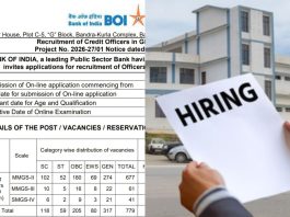 bank-of-india-credit officers recruitment, बैंक ऑफ इंडिया