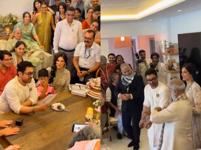 aamir khan gauri spratt wedding inside video vows dance, आमिर खान