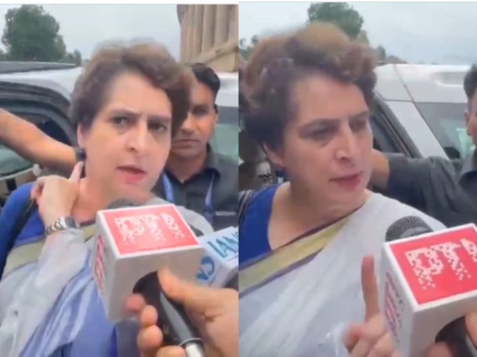 ask dharmendra pradhan when he is resigning priyanka gandhi slams reporters in parliament, धर्मेंद्र प्रधान, प्रियंका गांधी